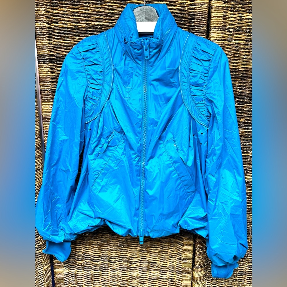 Stella McCartney‎ Vibrant Blue Bomber Jacket-Size:32, Oversized front zippers